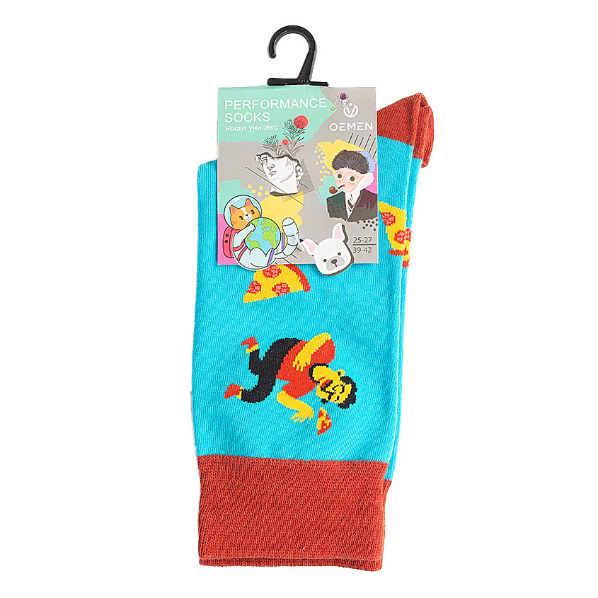 Изображение товара OEMEN Носки унисекс PM399 хлопковые яркий дизайн Размер 29-31