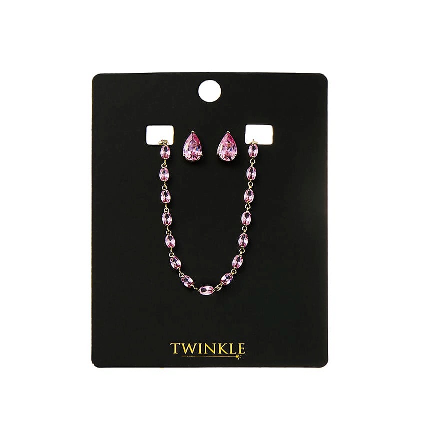 Изображение товара TWINKLE Набор: серьги и ожерелье Pink Enchantment, 1 пара + 1 шт