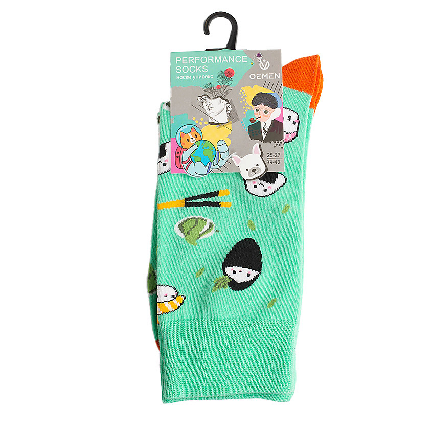 Изображение товара OEMEN Носки унисекс PM400 хлопок эластан яркий дизайн 23-25 размер