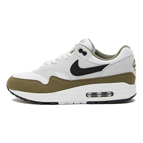 

NIKE Кроссовки Air Max 1 White Black Medium Olive, Кроссовки Air Max 1 White Black Medium Olive