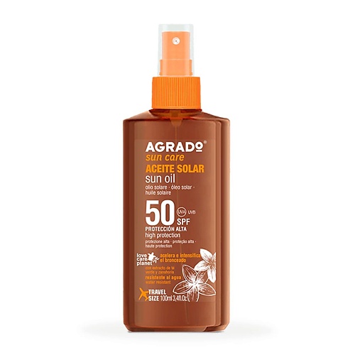 

AGRADO Солнцезащитное масло для загара SPF50, Солнцезащитное масло для загара SPF50