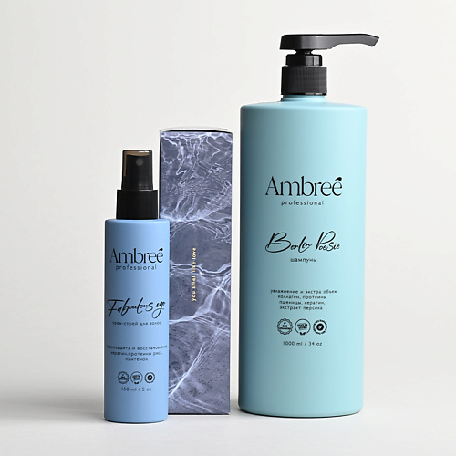 AMBREE Professional Набор Кератиновый шампунь крем-спрей для волос 679₽