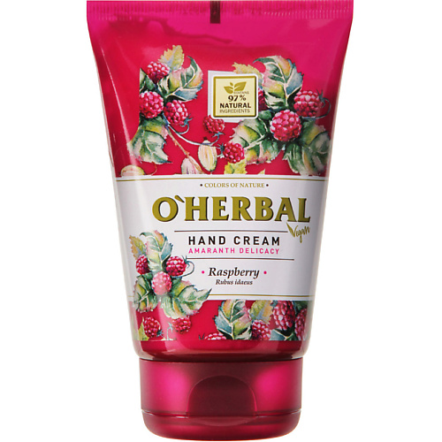 

O'HERBAL Крем для рук VEGAN Нежность амаранта Малина, Крем для рук VEGAN Нежность амаранта Малина