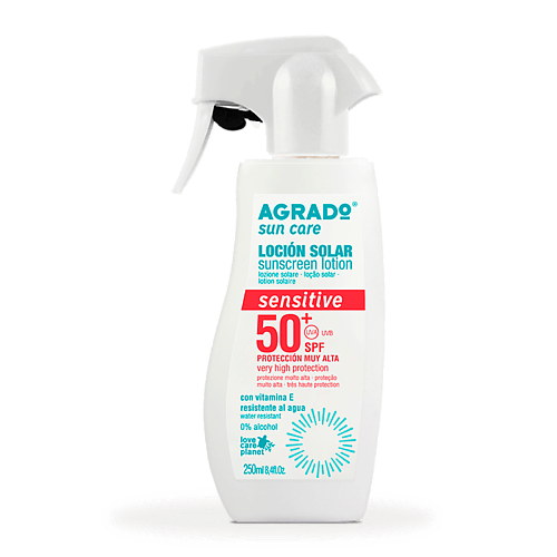 

AGRADO Солнцезащитный лосьон для чувствительной кожи SPF50+, Солнцезащитный лосьон для чувствительной кожи SPF50+