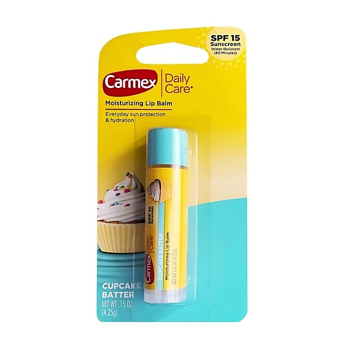 

CARMEX Бальзам для губ капкейк SPF15 Cupcake Batter Lip Balm, Бальзам для губ капкейк SPF15 Cupcake Batter Lip Balm