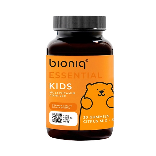 БАДы для детей BIONIQ ESSENTIAL КИДС – KIDS Мультивитаминый комплекс детский, жевательные пастилки