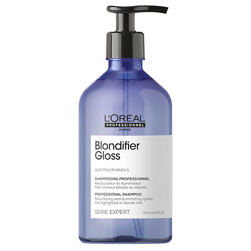 

L'OREAL PROFESSIONNEL Шампунь Blondifier Gloss для яркости осветленных и мелированных волос 500.0, Шампунь Blondifier Gloss для яркости осветленных и мелированных волос