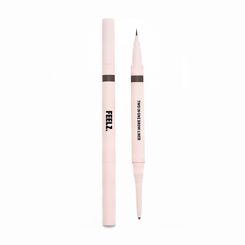 

FEELZ. Подводка и карандаш для бровей Two In One Brow Liner 01 dark brown, Подводка и карандаш для бровей Two In One Brow Liner 01 dark brown