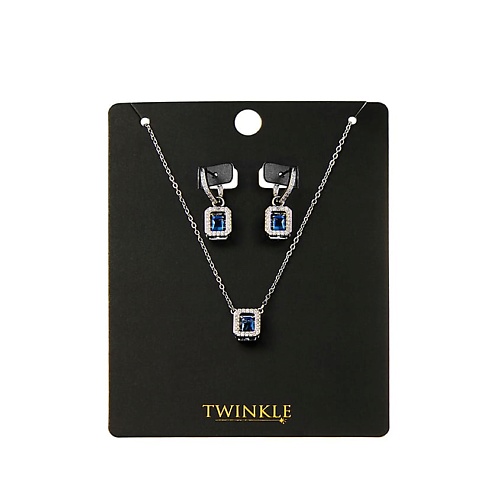 TWINKLE Набор: серьги и ожерелье Blue Dream