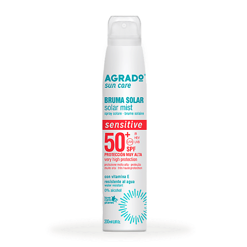 

AGRADO Солнцезащитный спрей-мист для чувствительной кожи SPF50+, Солнцезащитный спрей-мист для чувствительной кожи SPF50+