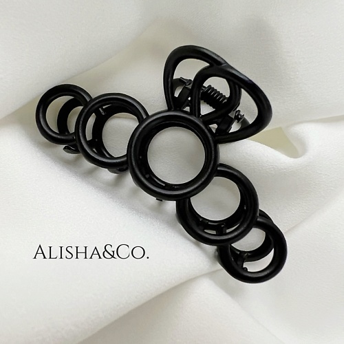 

ALISHA&CO. Заколка для волос Крабик черный металл Black Rings, Заколка для волос Крабик черный металл Black Rings