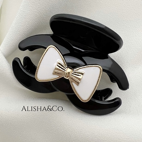 

ALISHA&CO. Крабик для волос Коко Белый бантик, Крабик для волос Коко Белый бантик