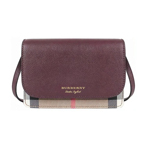 Сумка BURBERRY Сумка Cotton Linen Blend With Cow Leather Small Square Bag