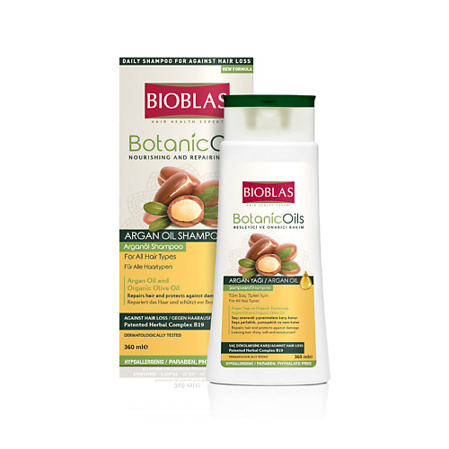 

BIOBLAS Шампунь для всех типов волос, против выпадения, с аргановым маслом Botanic Oils, Шампунь для всех типов волос, против выпадения, с аргановым маслом Botanic Oils