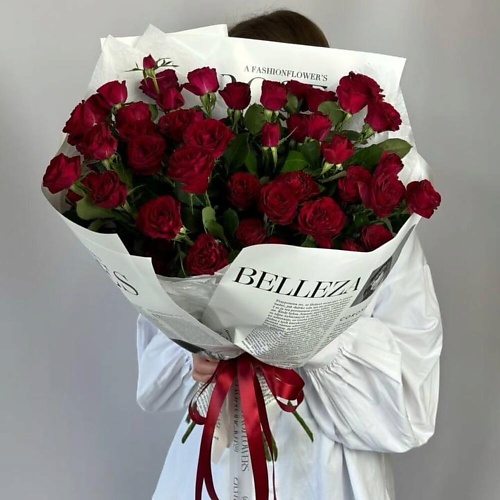 

VLSHBN FLOWERS STATE Монобукет из 9 бордовых кустовых роз, Монобукет из 9 бордовых кустовых роз