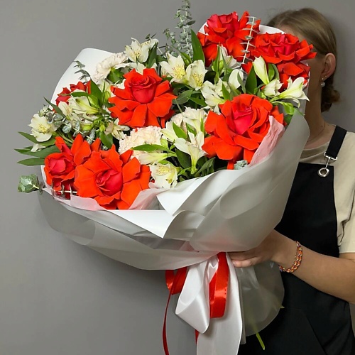 

VLSHBN FLOWERS STATE Авторский букет с Французскими Розами и Альстромерией, Авторский букет с Французскими Розами и Альстромерией