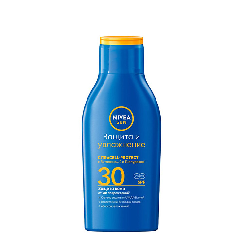 Солнцезащитный лосьон для тела NIVEA Увлажняющий солнцезащитный лосьон для тела Nivea Sun Защита и увлажнение SPF 30, сверхводостойкий