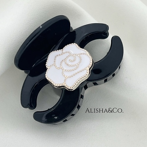 

ALISHA&CO. Крабик для волос Коко Роза белая, Крабик для волос Коко Роза белая