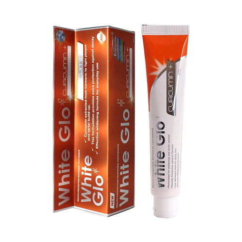 

WHITE GLO Зубная паста с куркумином, отбеливающая, Зубная паста с куркумином, отбеливающая