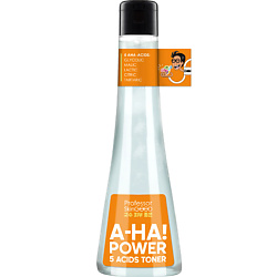 Тоник-пилинг для лица "AHA! POWER 5 ACIDS TONER" с AHA-кислотами для тонизирования кожи и осветления пигментных пятен