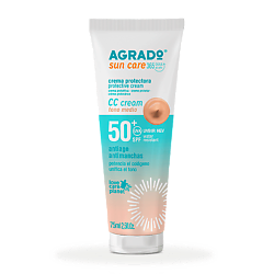 Влагостойкий солнцезащитный СС крем с коллагеном SPF50+, тон средний