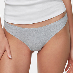 Набор бесшовных трусов стрингов, мультицвет серый и черный