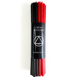 Свечи восковые черные и красные, 25 шт.