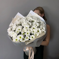 Монобукет из ромашковых хризантем