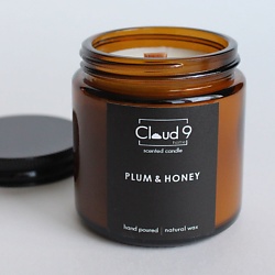 Свеча ароматическая в банке с древесным фитилём Plum&honey