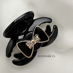 Крабик для волос Коко Черный бантик