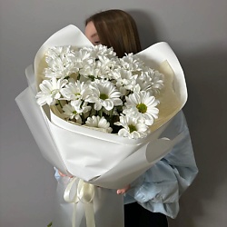 Монобукет комплимент из кустовых ромашек