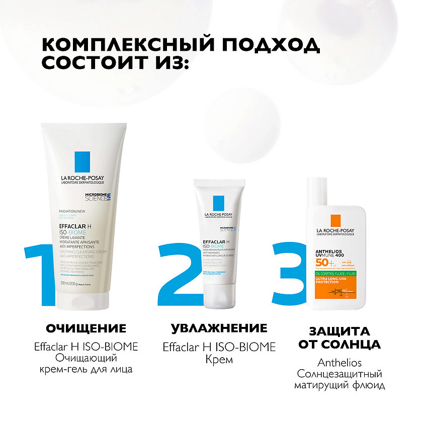 LA ROCHE-POSAY Effaclar H Iso-Biome Ультра успокаивающий восстанавливающий крем для лица и вокруг глаз против черных точек, постакне и несовершенств с ниацинамидом, скваланом и пантенолом – фото 7