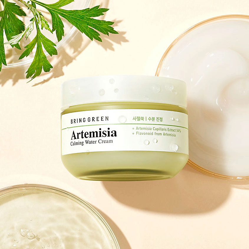 BRING GREEN Крем для лица успокаивающий на водной основе с полынью Artemisia Calming Water Cream – фото 4