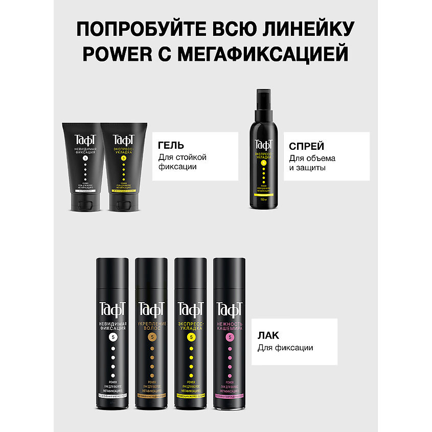 ТАФТ Лак для укладки волос Укрепление волос, для тонких и истощенных волос 5 Power – фото 12