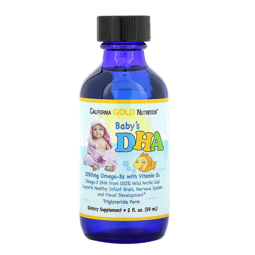 CALIFORNIA GOLD NUTRITION ДГК для детей омега-3 с витамином D3 1050 мг Baby'S Dha – фото 3