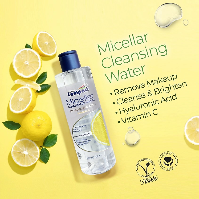 ULTRA COMPACT Вода мицеллярная для снятия макияжа с витамином С Micellar Cleansing Water Vitamin C – фото 3
