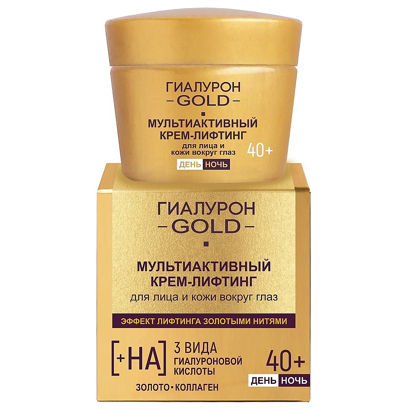 Изображение товара ВИТЭКС Крем-лифтинг для лица и кожи вокруг глаз день/ночь 40+ Гиалурон GOLD, 45 мл