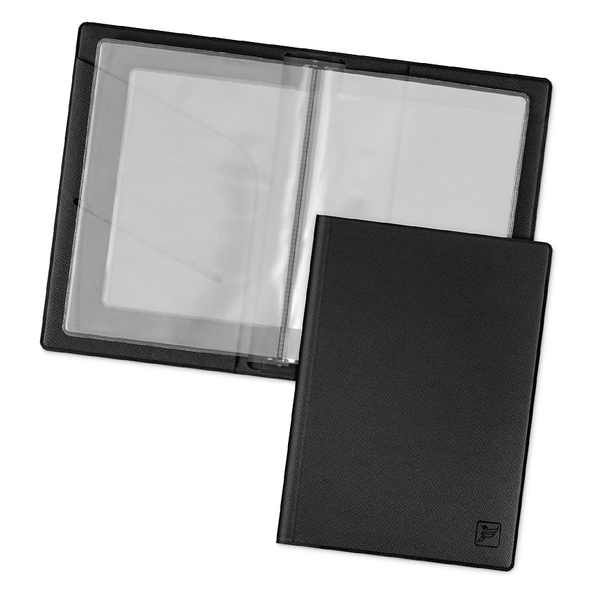 Изображение товара Обложка для автодокументов FLEXPOCKET из экокожи с прозрачными вкладышами черная