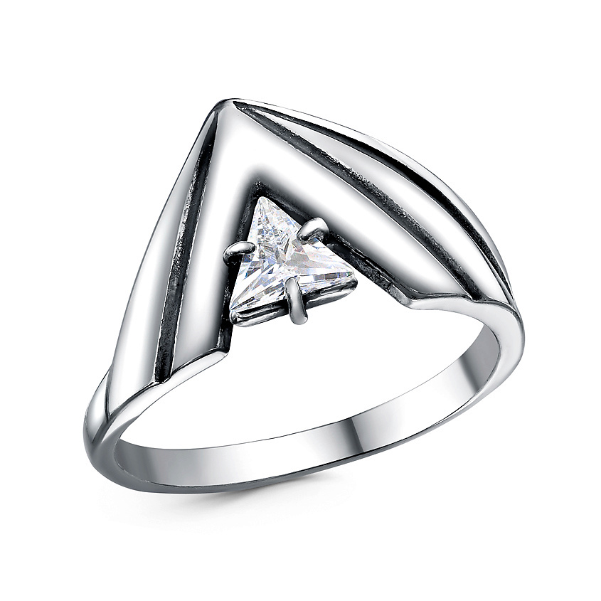 Изображение товара Кольцо женское Красная Пресня из латуни с фианитом серебрение 19,5