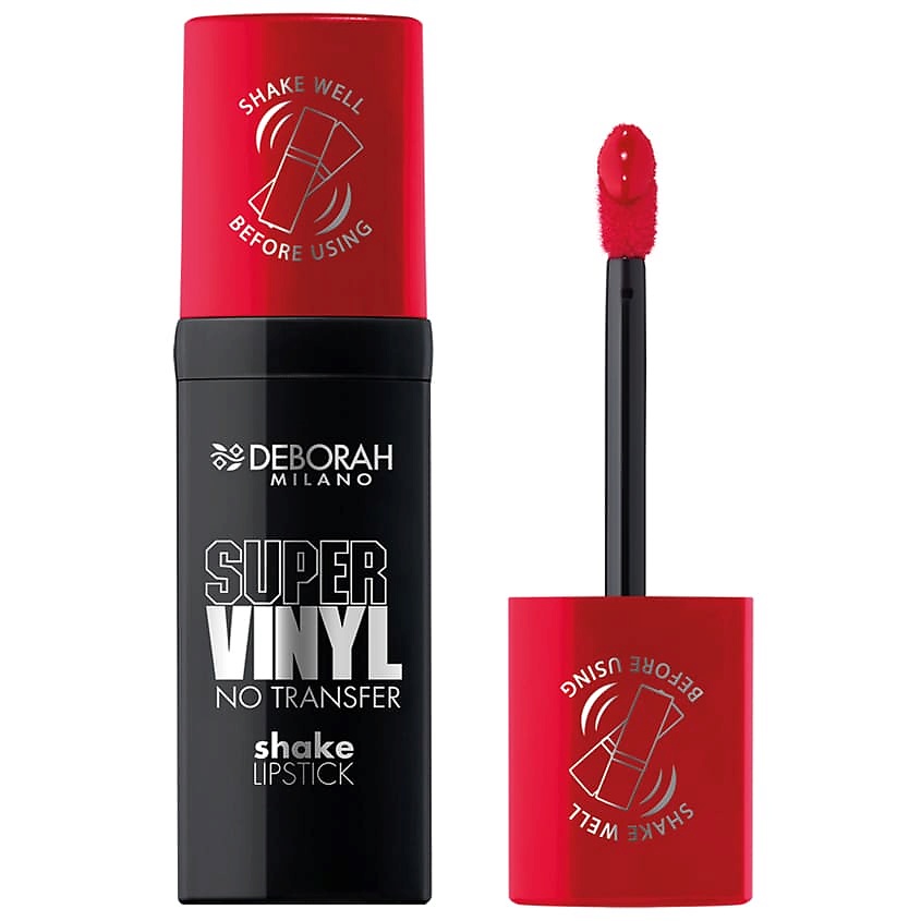 Изображение товара Помада для губ жидкая DEBORAH MILANO Super Vinyl No Transfer Shake Lipstick ярко красный 4,5 г