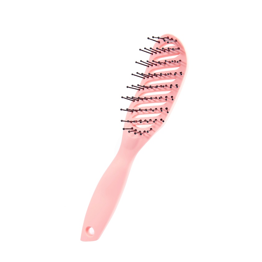Изображение товара Расческа для укладки волос CHELAY, пластиковая, изогнутая, мягкая, розовая