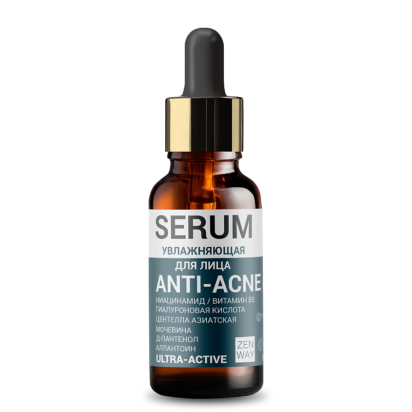Изображение товара Сыворотка для лица ZenWay с ниацинамидом гиалуроновой кислотой 30 мл уход за проблемной кожей