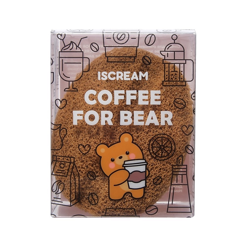 Изображение товара ISCREAM Спонж для очищения COFFEE FOR BEAR кофейное зернышко, 1 шт.