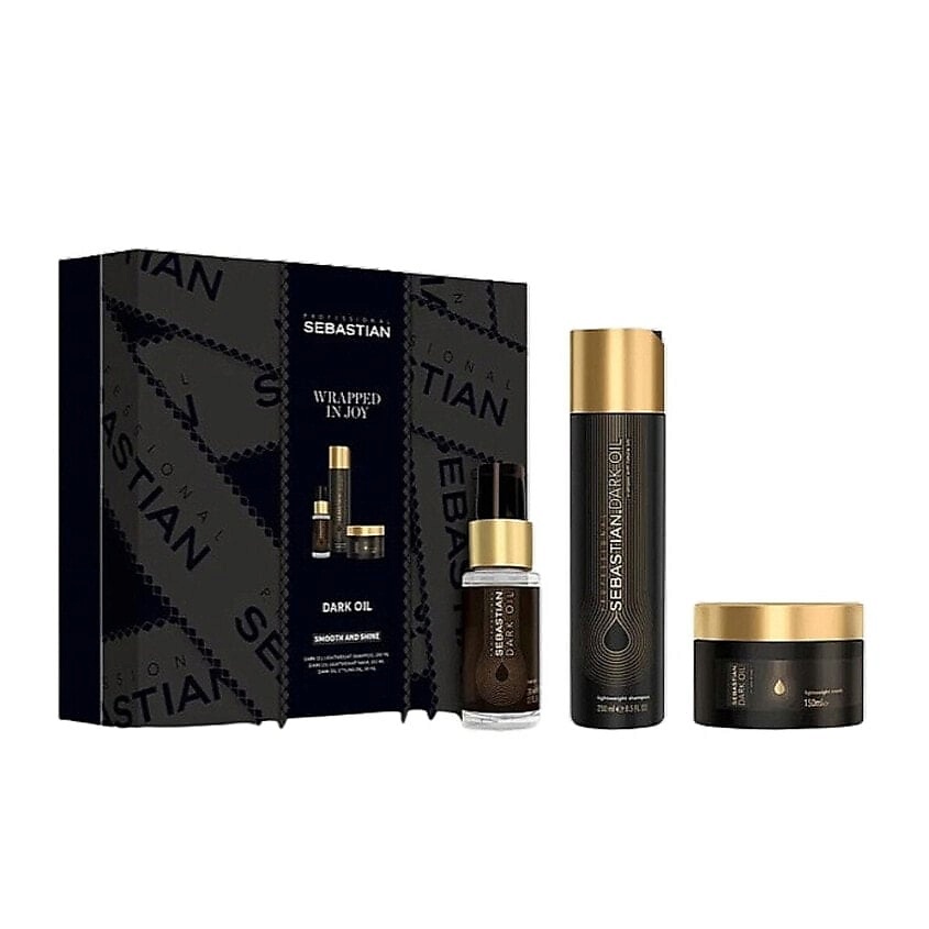 Изображение товара Набор для ухода за волосами Sebastian Dark Oil 250 мл +150 мл +30 мл профессиональный
