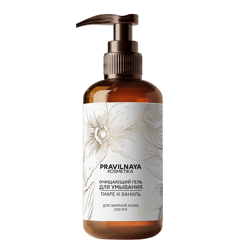 Изображение товара P+K PRAVILNAYA KOSMETIKA Очищающий гель для умывания против акне и воспалений Тиаре & Ваниль, 200 мл