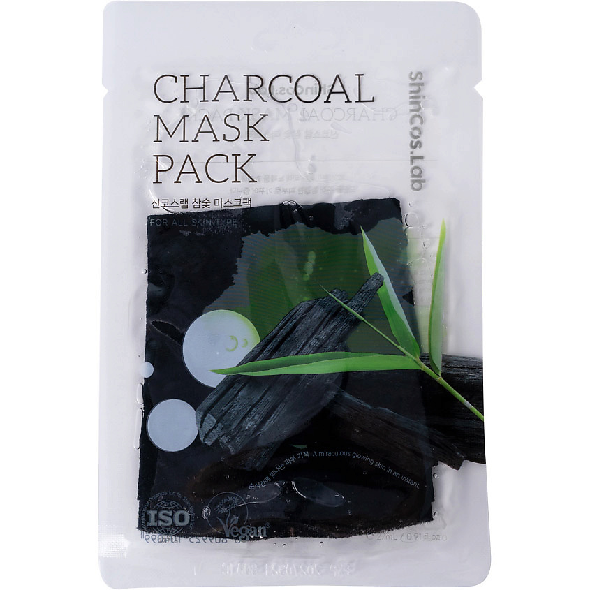 Изображение товара SHINCOS.LAB Тканевая маска с древесным углем Charcoal Mask Pack, 27 мл