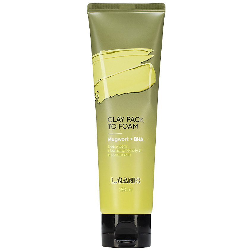 Изображение товара LSANIC Маска-пенка для лица глиняная для умывания с экстрактом полыни и салициловой кислотой, 150 мл