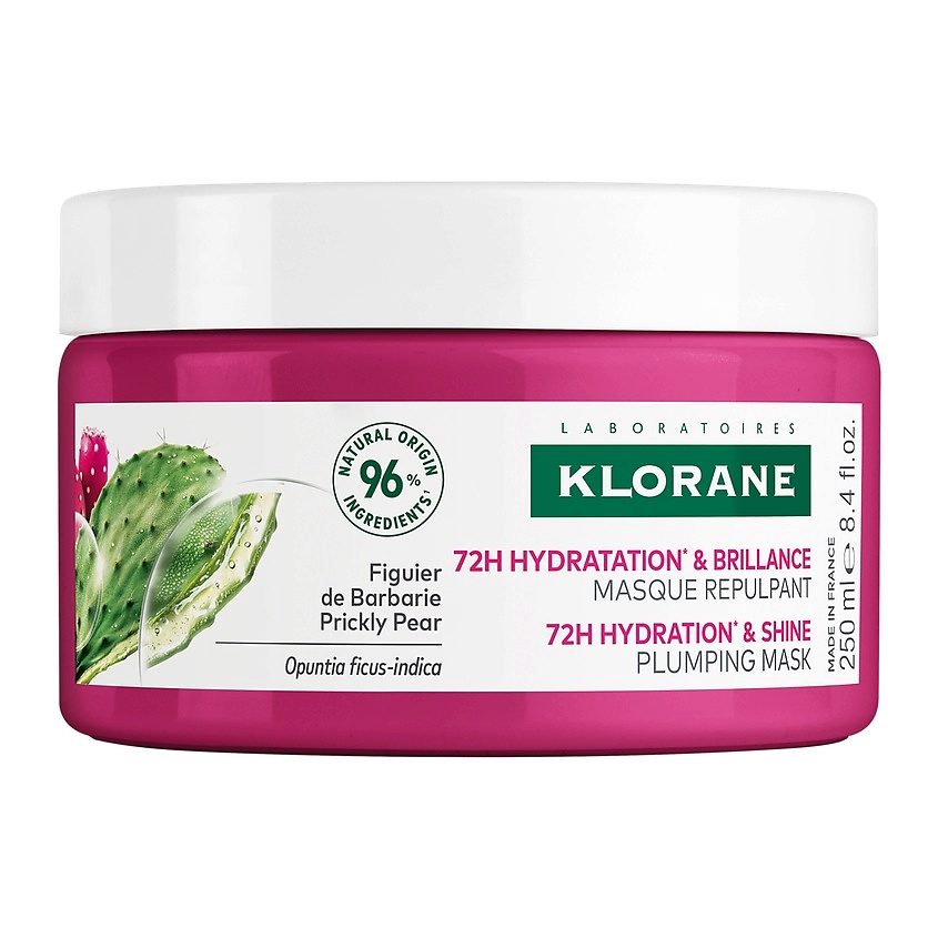 Изображение товара KLORANE Маска для волос увлажняющая с опунцией 72h Hydration & Shine Plumping Mask, 250 мл