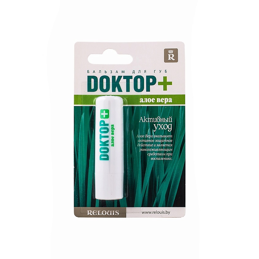 Изображение товара RELOUIS Бальзам для губ "Dоктор + алое вера", цвет: Прозрачный, 4.6 г