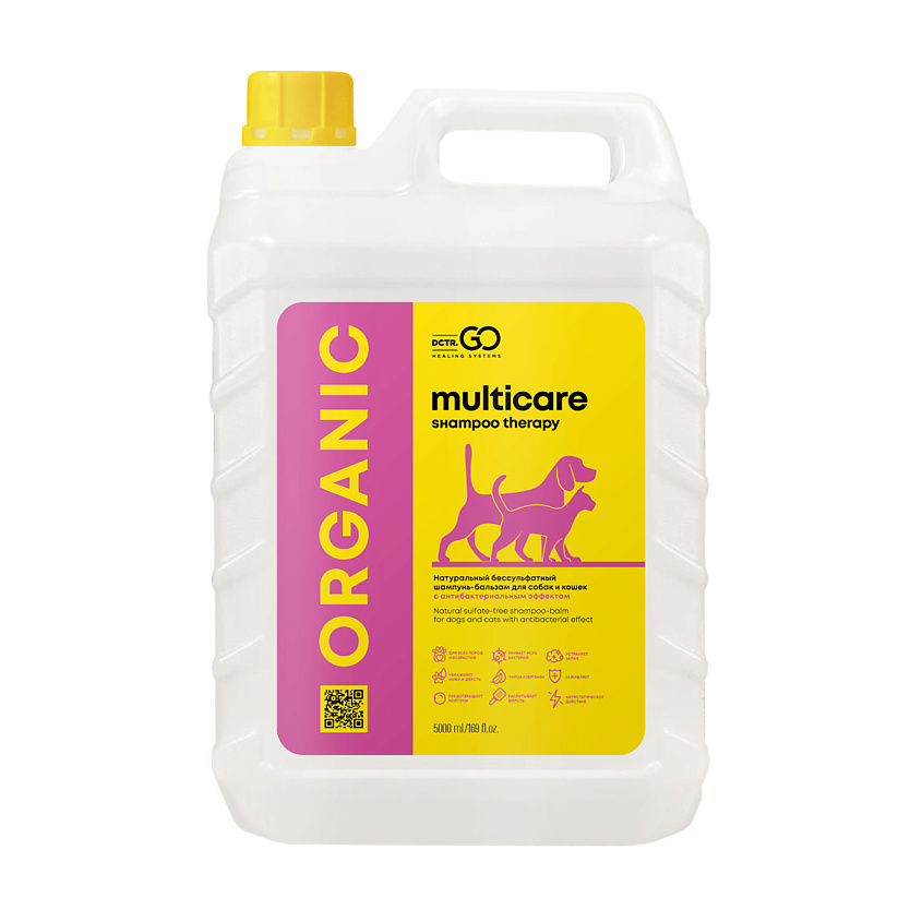 Изображение товара DCTR.GO HEALING SYSTEM Бессульфатный шампунь анти запах для животных Мультиуход, 5000 мл